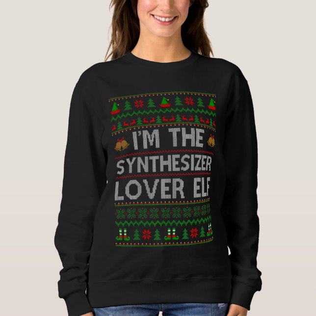 Sweatshirt Family Matching Ugly Je suis le synthétiseur Elf C (Devant)