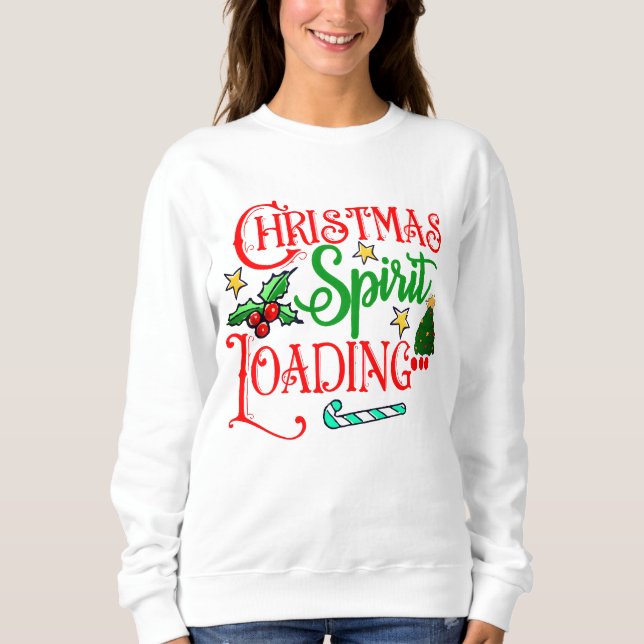 Sweatshirt Fantaisie chemise de Noël avec design de chargemen (Devant)