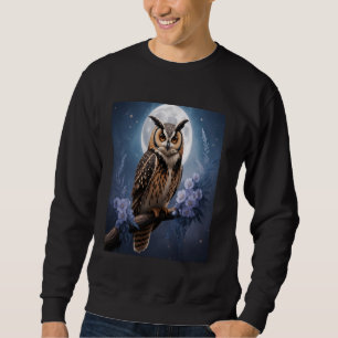 Sweatshirt Fantastique Hibou au Clair de Lune Faune Nature A