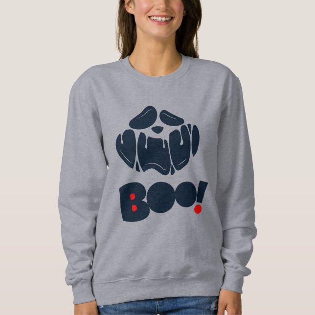 Sweatshirt fantôme d'Halloween visage drôle effray (Devant)