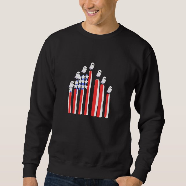Sweatshirt fantôme du drapeau américain hallown (Devant)