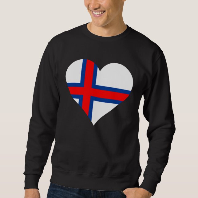 Sweatshirt Faroe Islands Flag Heart Faroe Islands Love Faroe  (Devant)