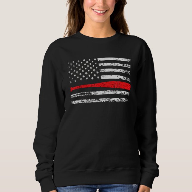 Sweatshirt Father s Day Baseball Distressed American Flag 4th (Devant)