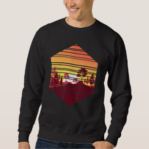 Sweatshirt Faune rétro Forêt extérieure Arbres Sunset Wild Na