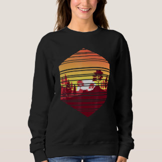 Sweatshirt Faune rétro Forêt extérieure Arbres Sunset Wild Na