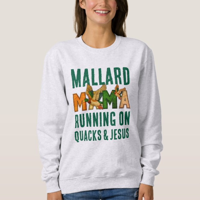 Sweatshirt Faux Rhinestone MALLARD MAMA (Devant)