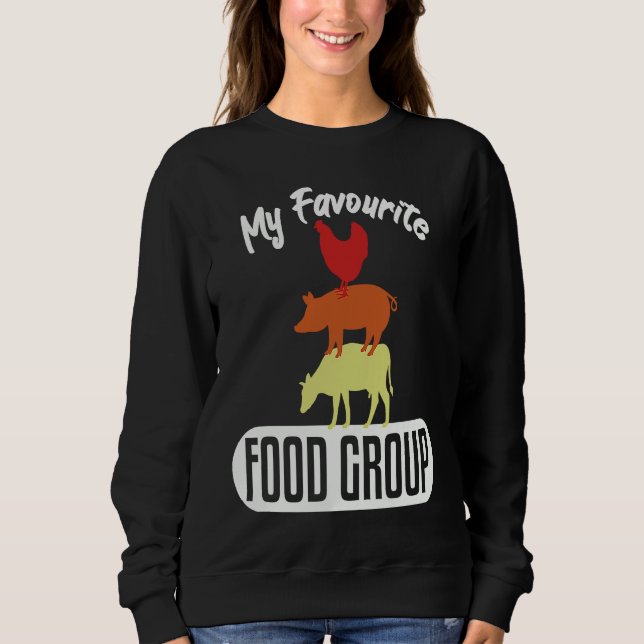 Sweatshirt Favourite Food Group Meat Beef Butchers (Devant)