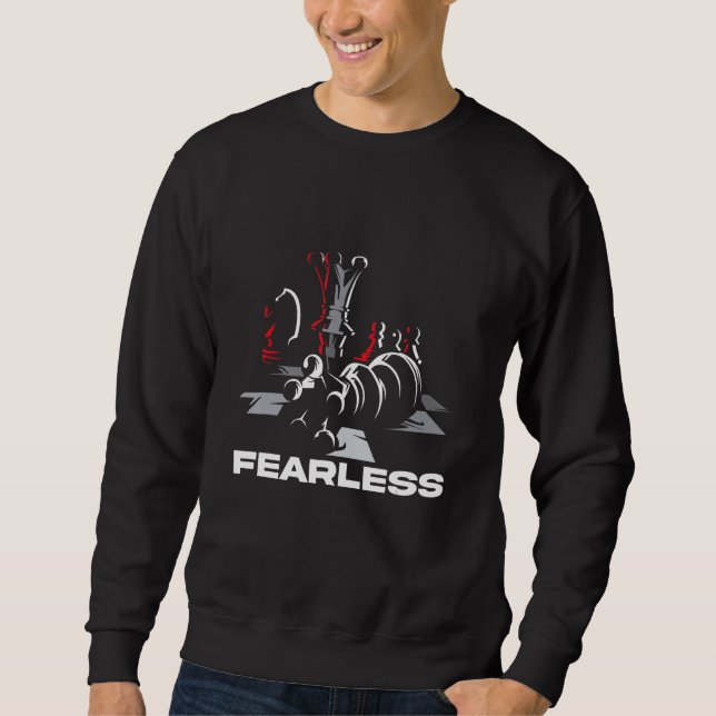 Sweatshirt Fearless Playing Chess Game Checkmate Chessboard C (Devant)