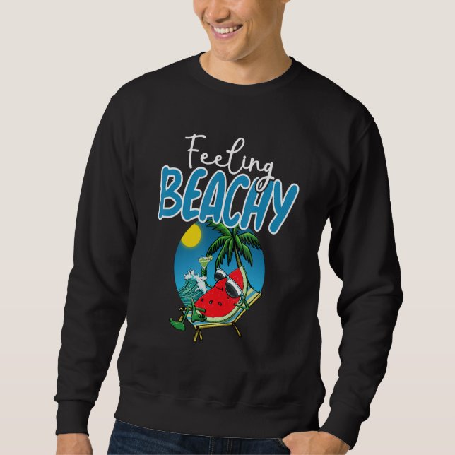 Sweatshirt Feeling Beachy Watermelon Women Love Melon Fruit (Devant)