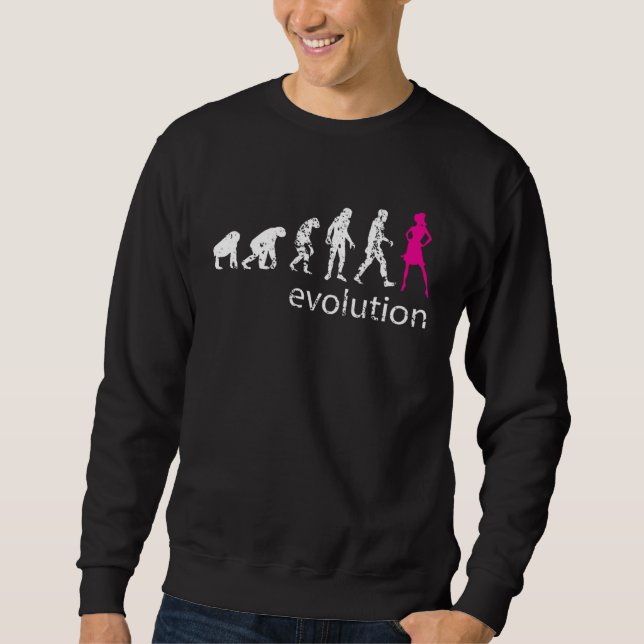 Sweatshirt Female Evolution Feminist Strong Women Inspiration (Devant)