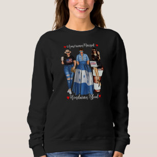Sweatshirt Femme Américain Élevé Honduras Sang Drapeau Usa Pa