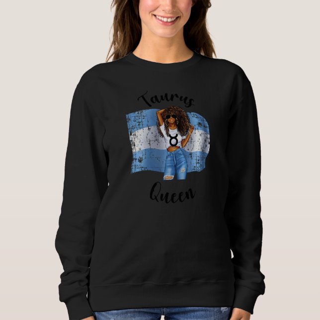 Sweatshirt Femme Argentine Taurus Queen Afro cheveux Ar (Devant)