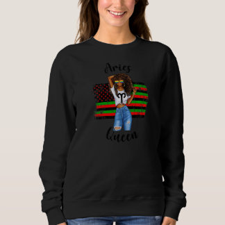 Sweatshirt Femme Aries Queen African American Black Empower