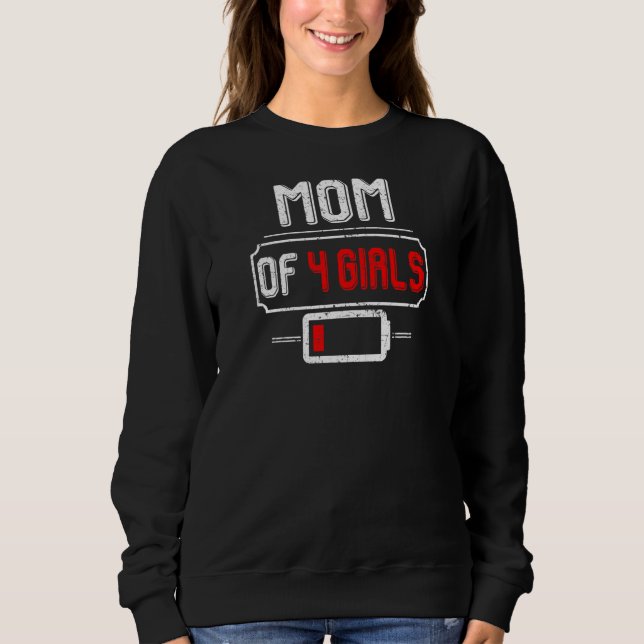 Sweatshirt Femme Batterie Faible Avec Dit Maman D'Un Quatre F (Devant)