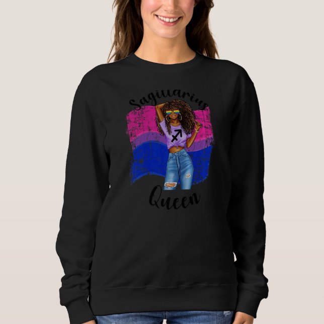 Sweatshirt Femme Black Girls Bisexual Pride Sagittarius Quee (Devant)