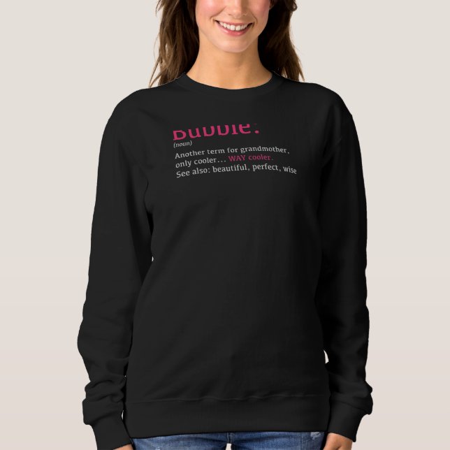 Sweatshirt Femme Bubbie Funny Définition Noun Un autre terme (Devant)