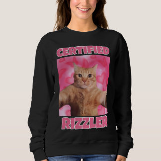 Sweatshirt Femme certifiée RIZZLER cat mème