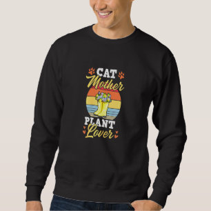Sweatshirt Femme Chat Mère Plante Trendy Cute Jardin Floral