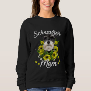 Sweatshirt Femme Chien Maman Jour Cadeau Sunflower Schnauzer