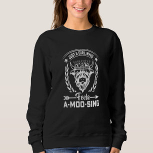 Sweatshirt Femme Écossaise Highland Bovins fermiers Bree