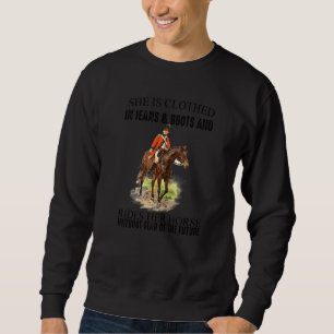 Sweatshirt Femme En Jeans Et Bottes Pays Occidental