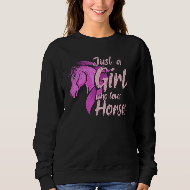 Sweatshirt Femme Équestre Animale Juste Une Fille Qui Aime Le (Devant)