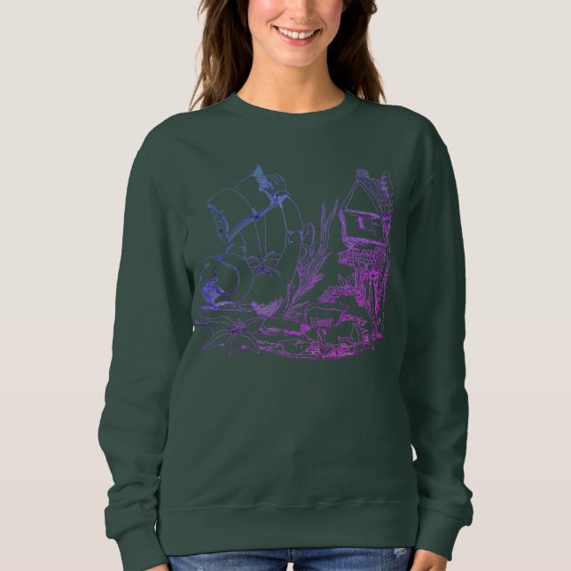 Sweatshirt Femme fantaisie Conçu "Elf Manor" Col crémeux (Devant)