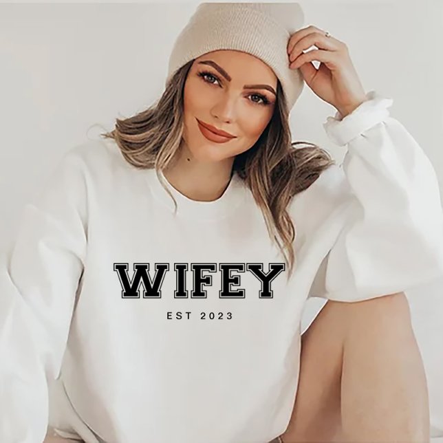Sweatshirt Femme / Hubby Épouse personnalisée, cadeau de fian (Créateur téléchargé)