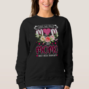 Sweatshirt Femme J'Ai 2 Titres Maman & Momo Grand-mère Leopar