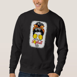 Sweatshirt Femme Loud & Fier Softball Femme Messy Bun Leopar