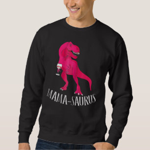 Sweatshirt Femme Mama Saurus Dinosaure Rose