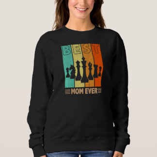 Sweatshirt Femme Meilleure Échecs Maman Jamais Retro Graphism