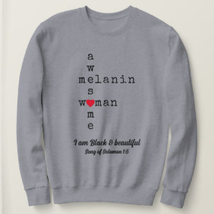Sweatshirt FEMME MELANIN INCONTOURNABLE   Personnalisable Chr
