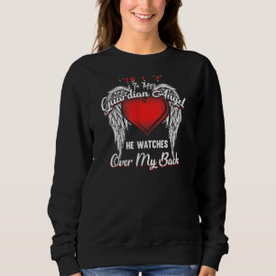 Sweatshirt Femme Mon Pop Est L'Ange Gardien Qu'Il Regarde Sur