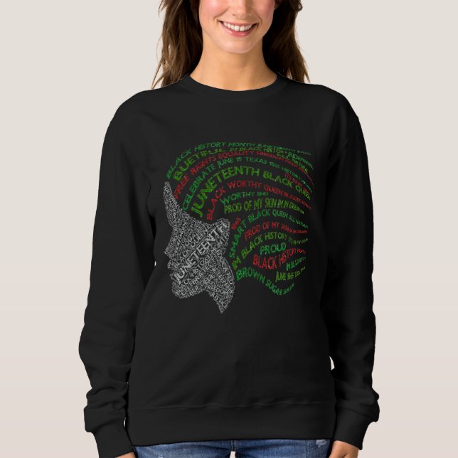 Sweatshirt Femme noire forte Reine Dames Histoire noire Mont (Devant)