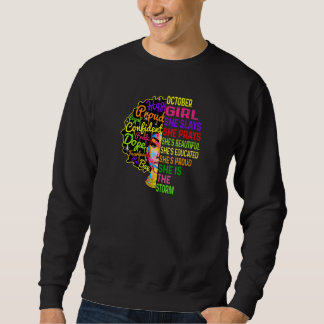 Sweatshirt Femme Octobre Fille Elle Slay & Prays Anniversaire