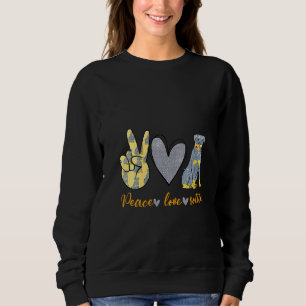 Sweatshirt Femme Peace Love Rottie Funny Rottweiler Chien