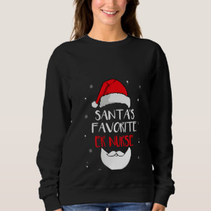 Sweatshirt Femme Père Noël Favorite Er Nurse Funny Christmas 