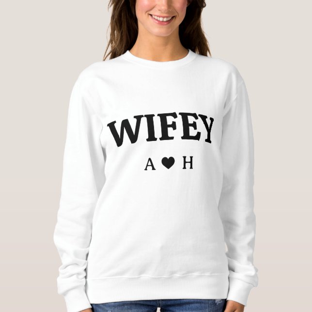 Sweatshirt Femme personnalisée Wifey 2023, fiance (Devant)
