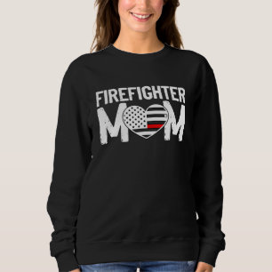 Sweatshirt Femme Pompier Maman Mince Red Line Drapeau Feu de