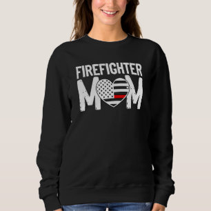 Sweatshirt Femme Pompier Maman Mince Red Line Drapeau Feu de