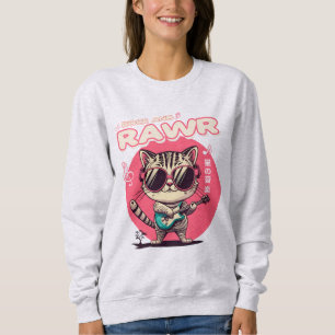 Sweatshirt femme -Rock & Rawr Funny Kawaii Chat