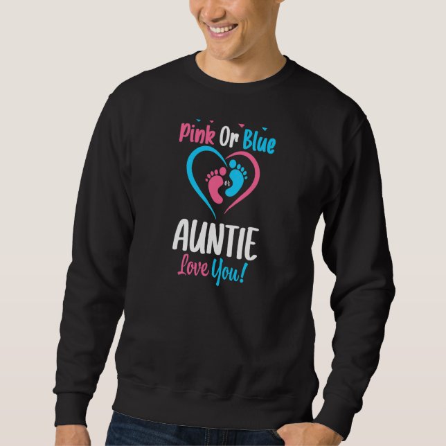 Sweatshirt Femme Rose Ou Bleu Tante Vous Aime Révéler Le Sexe (Devant)