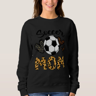 Sweatshirt Femme Soccer Maman Coeur Leopard Imprimé Mères Da