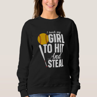 Sweatshirt Femme Softball Mama J'Apprends À Ma Fille À Frappe