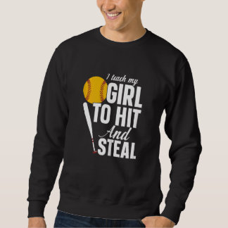 Sweatshirt Femme Softball Mama J'Apprends À Ma Fille À Frappe