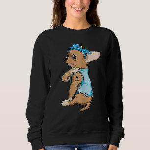 Sweatshirt Femme Tattoo Chihuahua Maman I Love Maman