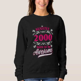 Sweatshirt Femmes Anniversaire Vêtements Vintages Août 2000 N