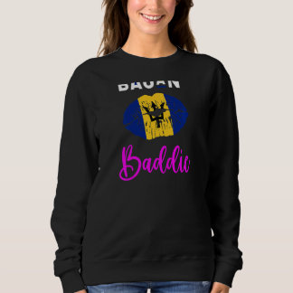 Sweatshirt Femmes Bajan Baddie Pays Drapeau Barbade Baddie