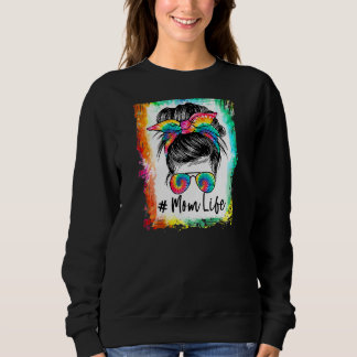 Sweatshirt Femmes Bleached Maman Vie Messeuse Bun Chêne Lunet